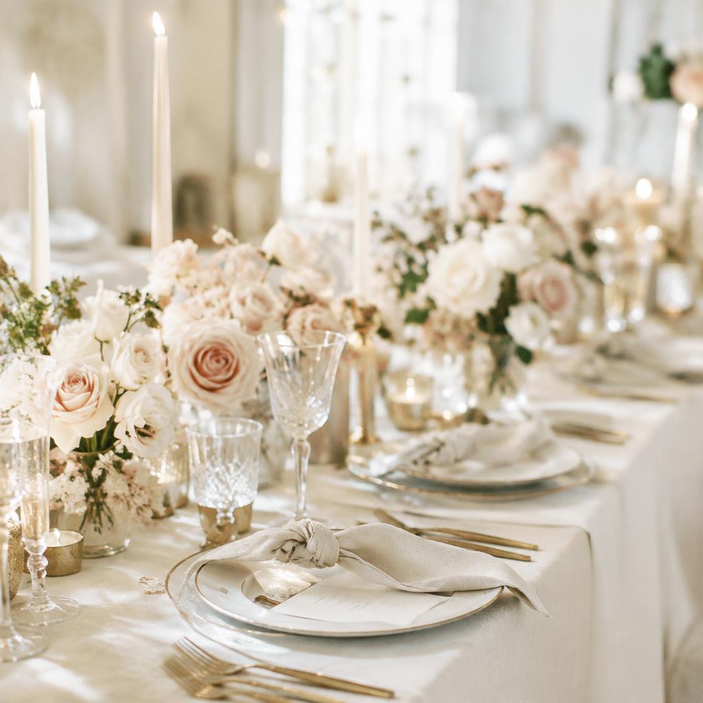 Gedeckte Hochzeitstafel
